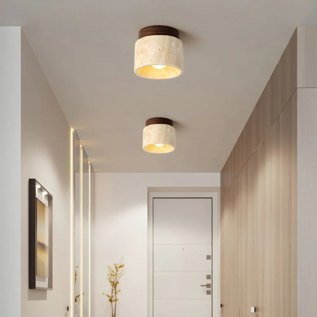 Japanese Minimalist Ceiling Light Fixture with Warm White Glow