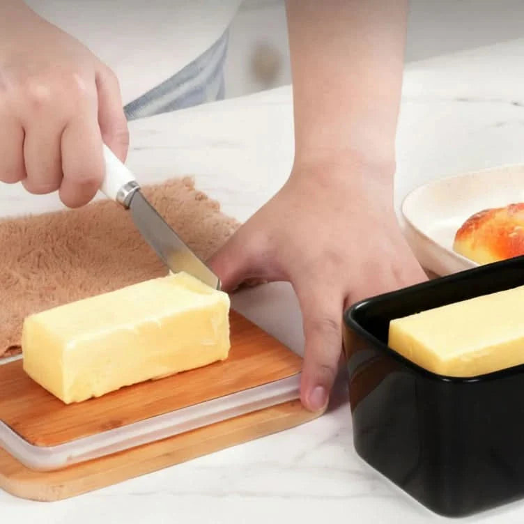 Butter Dish with Double Silicone Seal for Freshness Storage