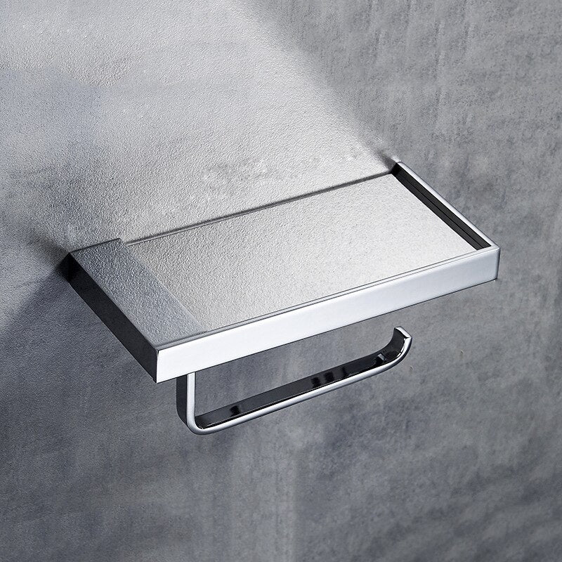 Wall-Mounted Stainless Steel Paper Towel Dispenser with Shelf