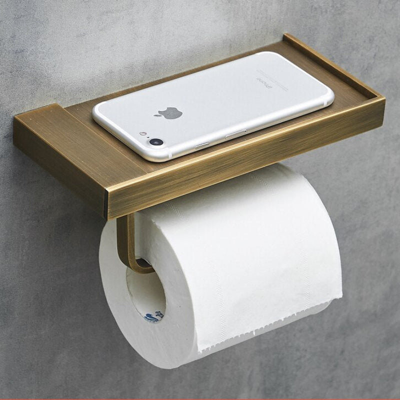 Wall-Mounted Stainless Steel Paper Towel Dispenser with Shelf