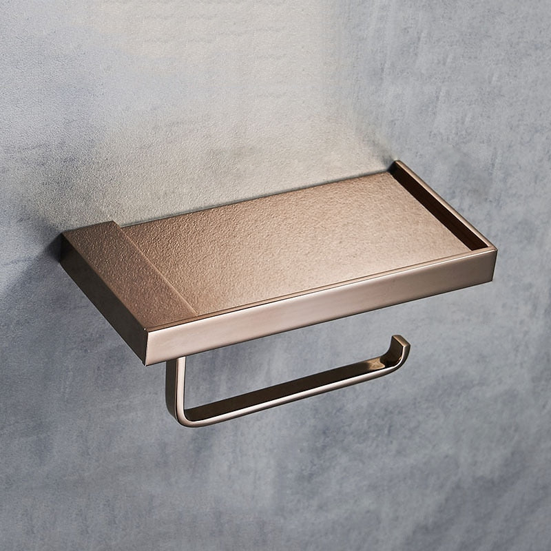Wall-Mounted Stainless Steel Paper Towel Dispenser with Shelf