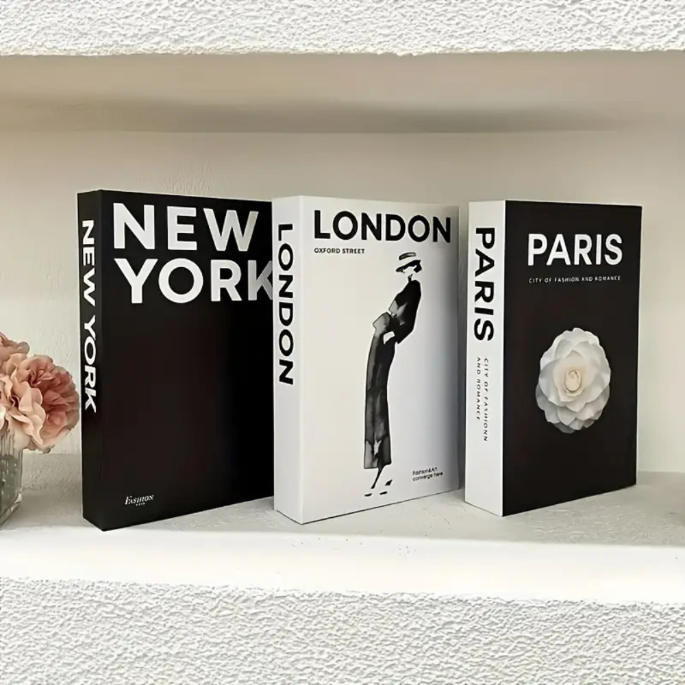 Chic Faux Book Trio for Elegant Home Styling