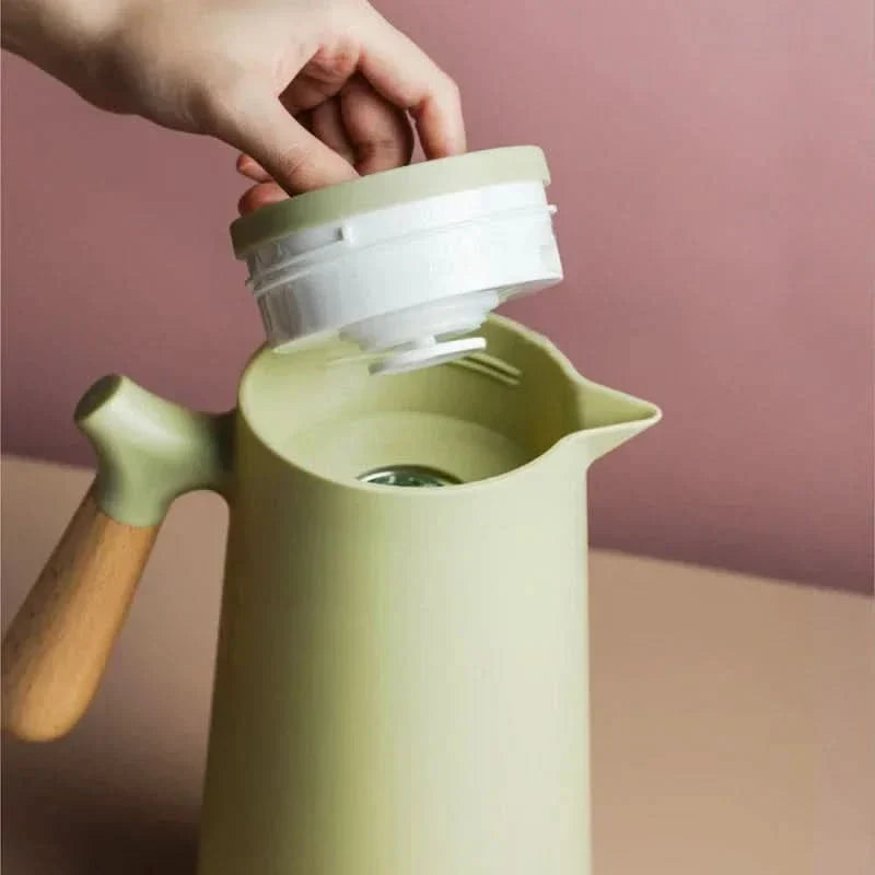 Insulated Kettle Featuring Contemporary Wooden Design