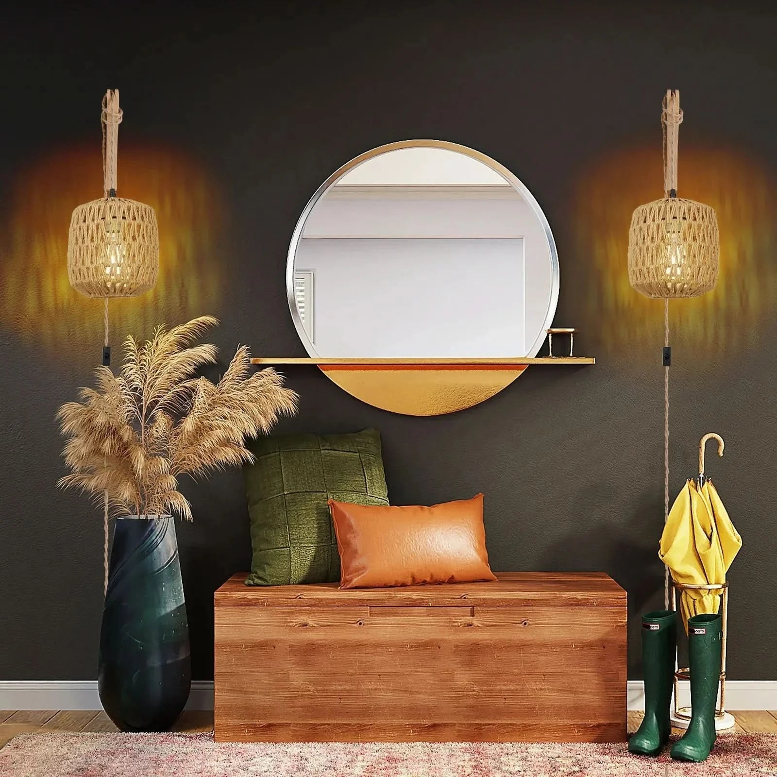 Woven E27 Wall Light for Modern Home Decor
