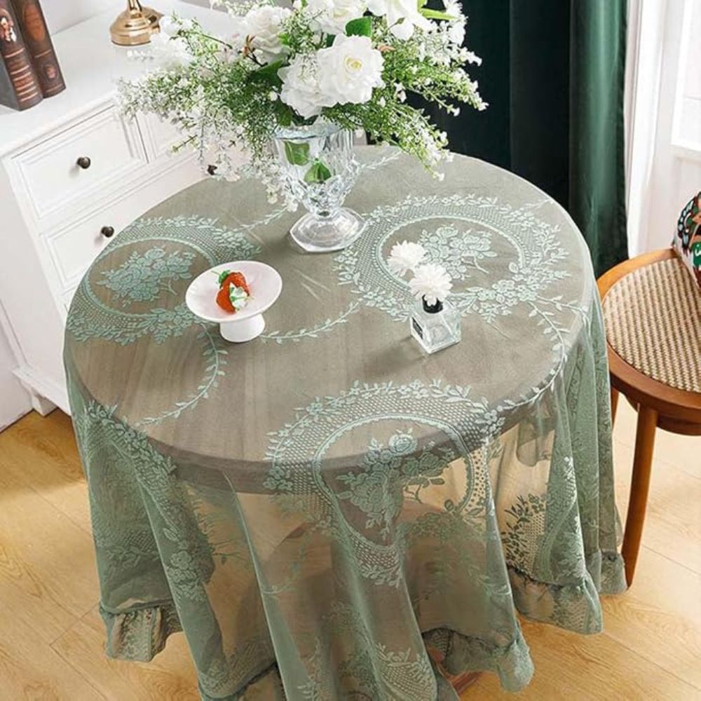 Chic Floral Lace Round Table Cover for Stylish Homes