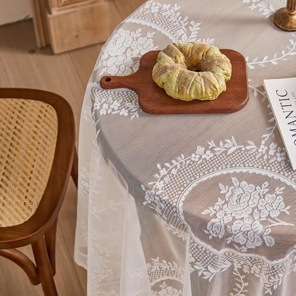 Chic Floral Lace Round Table Cover for Stylish Homes