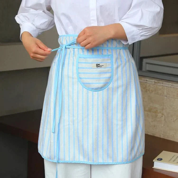 Adjustable Comfort Kitchen Apron with Elegant Stripe Design