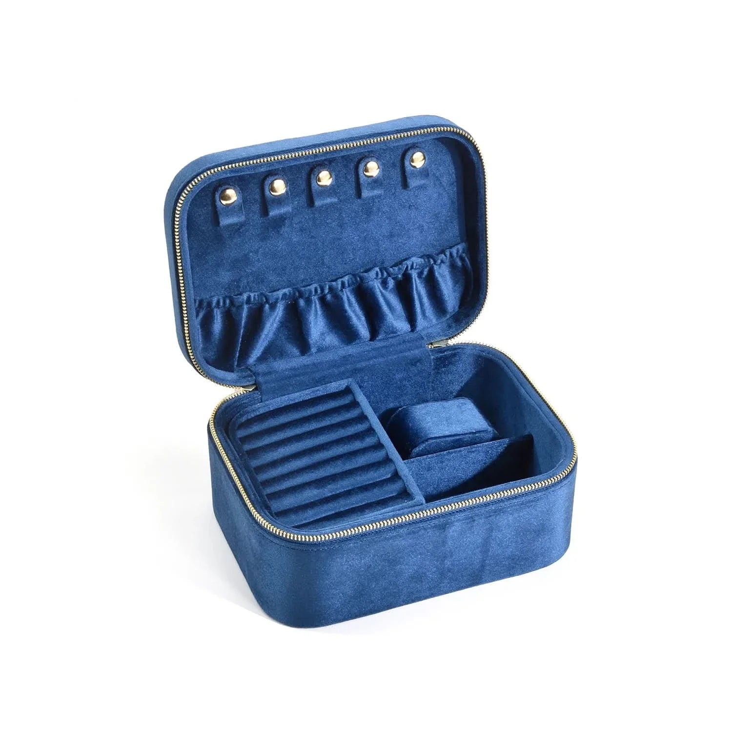 Suede Jewelry Travel Case with Stylish Storage Solution