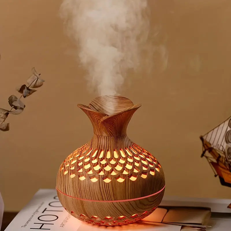 Stylish Ultrasonic Essential Oil Diffuser with 300ml Tank and LED Light