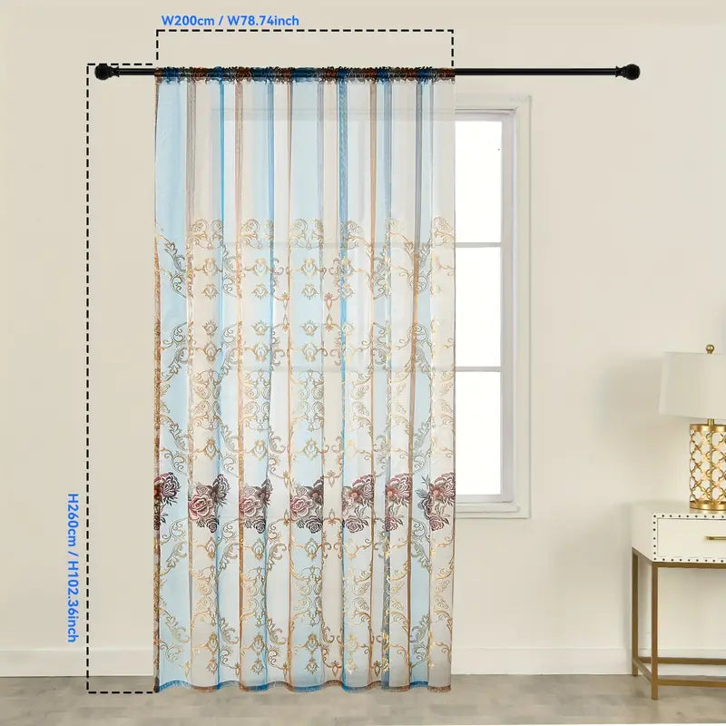 LuxeBloom - Chic Floral Sheer Curtains for Bright Living Spaces