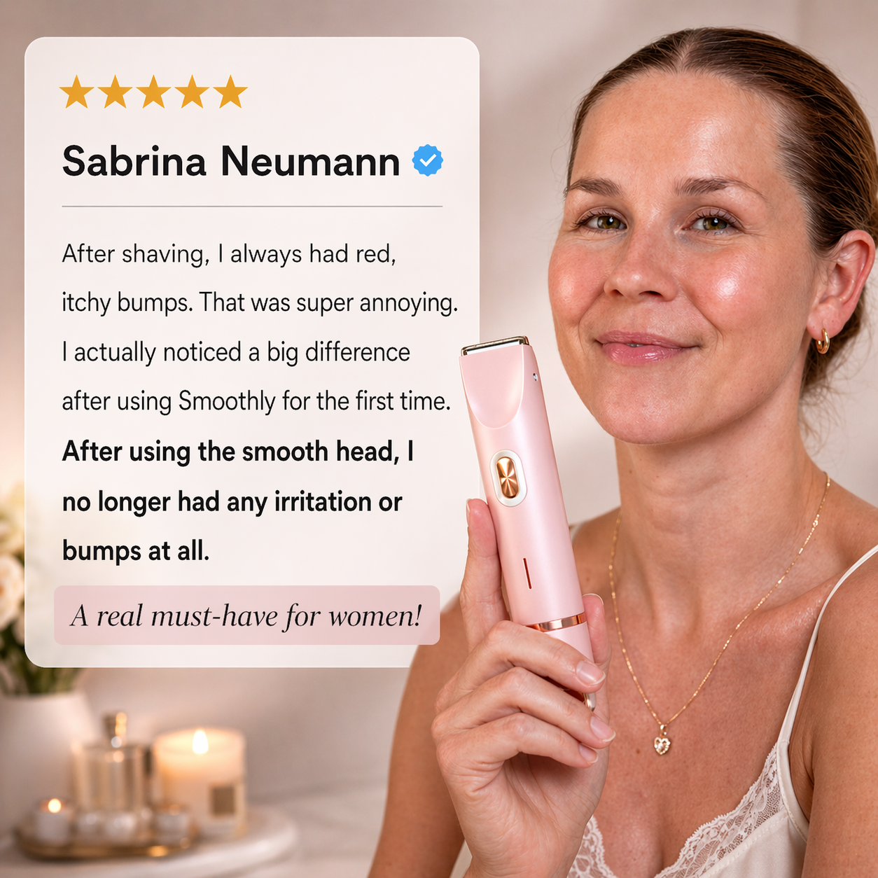 Electric Shaver for Women | 2-in-1 Trimmer Head | Bikini Razor