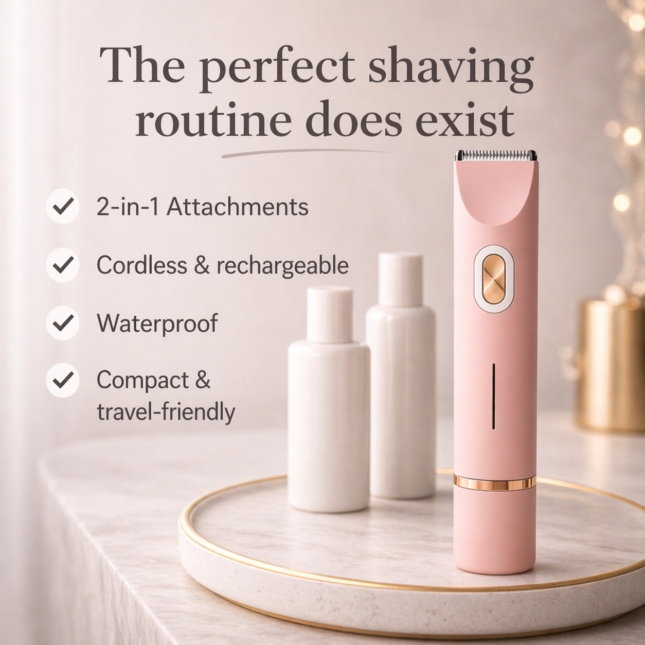 Electric Shaver for Women | 2-in-1 Trimmer Head | Bikini Razor