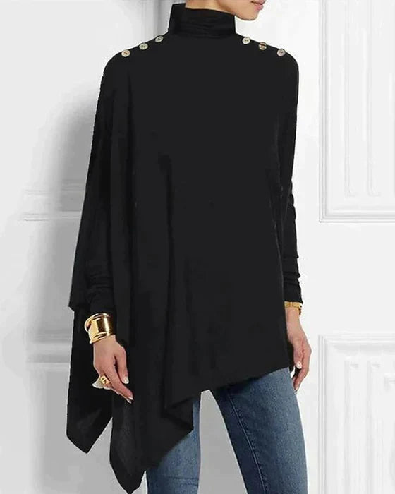 Classic Turtleneck Blouse with Long Sleeves