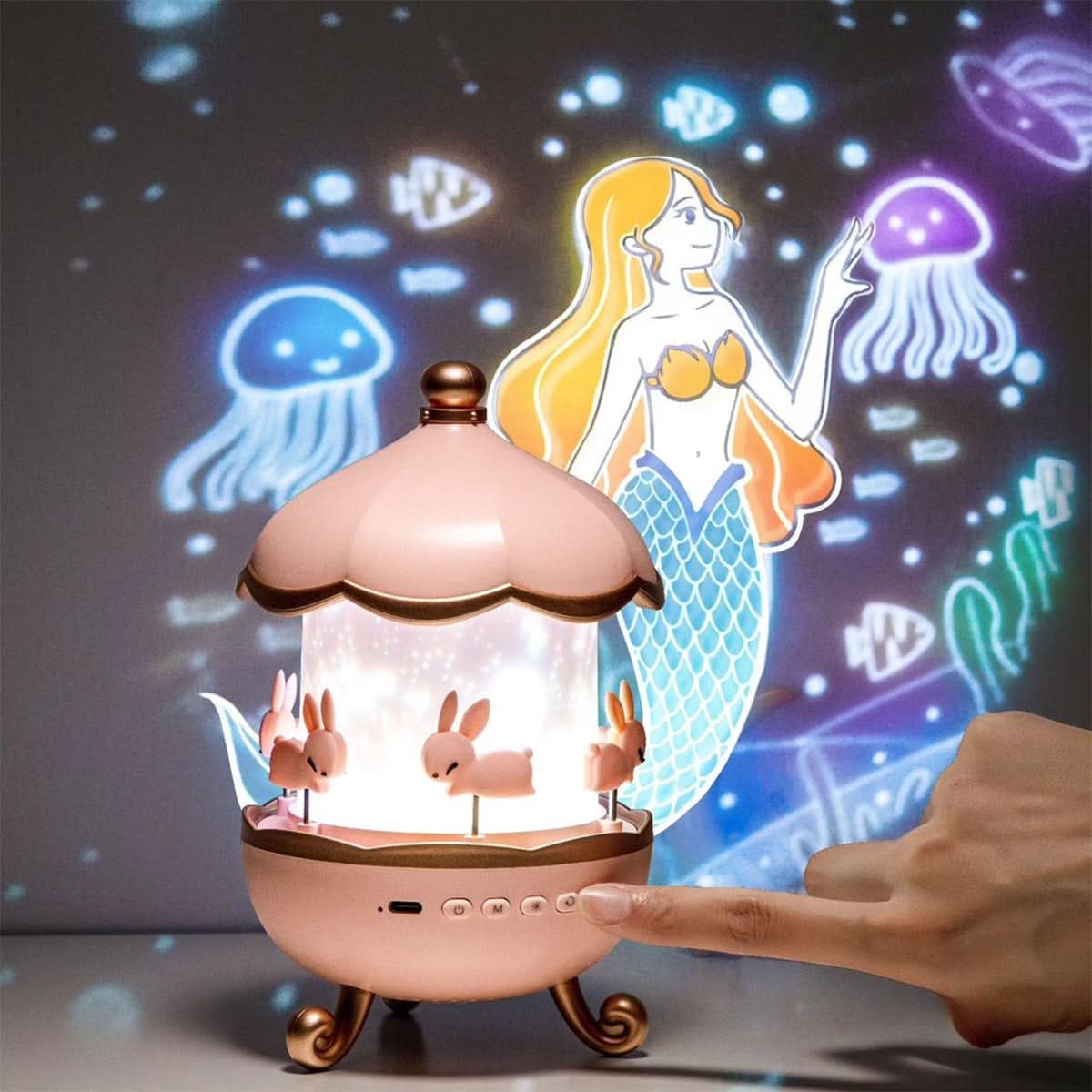 Celestial Dream Projector Lamp with Customizable Images and Music