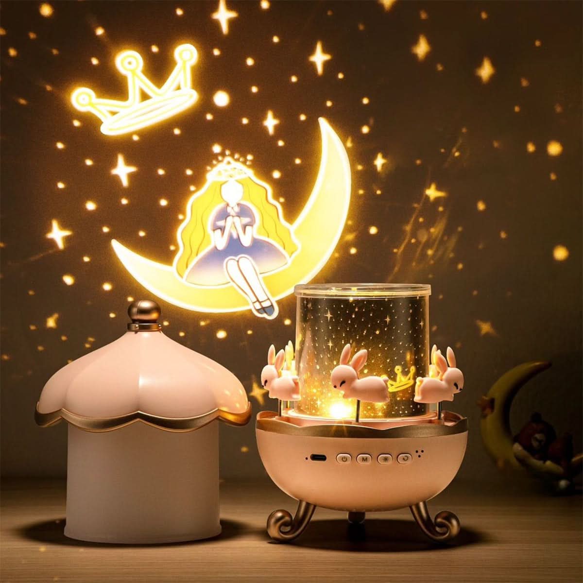 Celestial Dream Projector Lamp with Customizable Images and Music