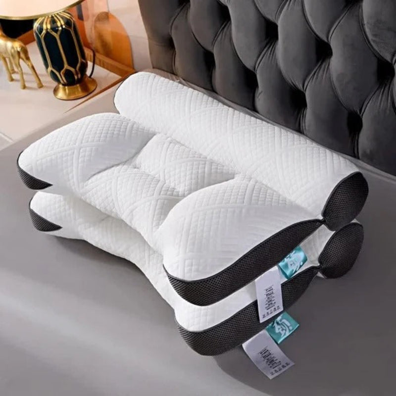 Ergonomic Cotton-Encased Goose Down Sleep Pillow