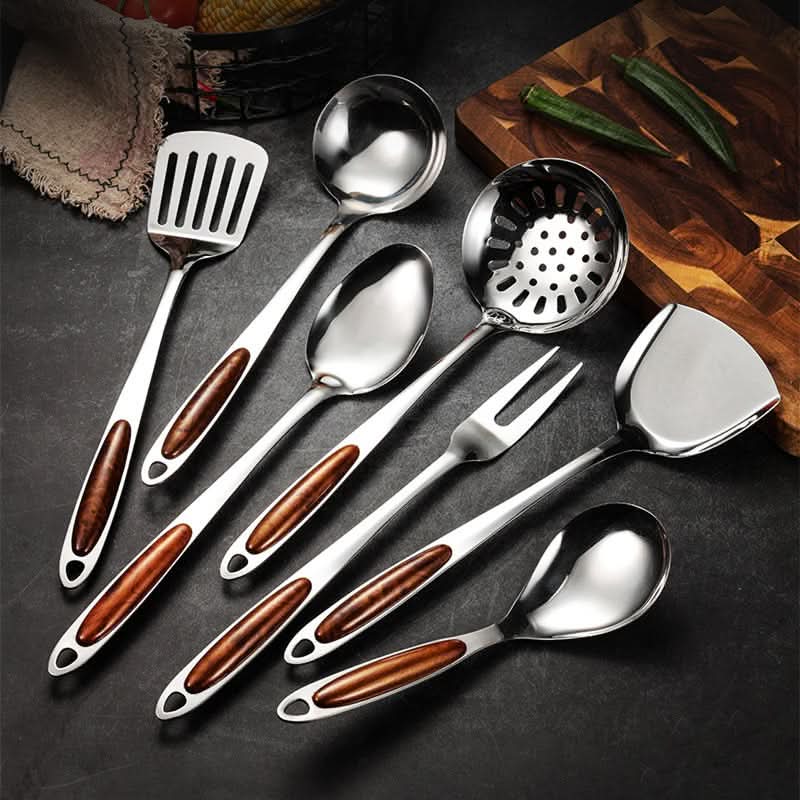 Ergonomic Kitchen Utensil Set in Stainless Steel for Precision Cooking