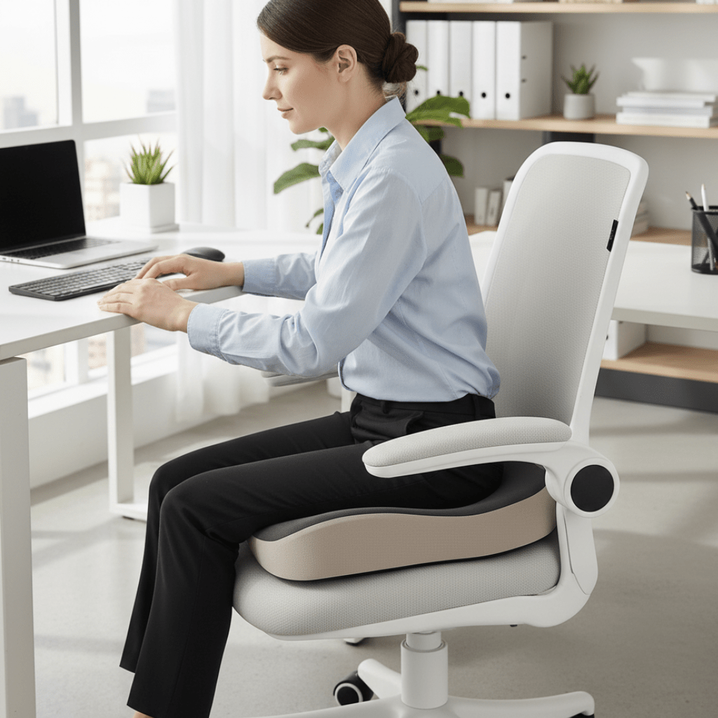 Ergonomic Memory Foam Office Seat Cushion for Lower Back Support