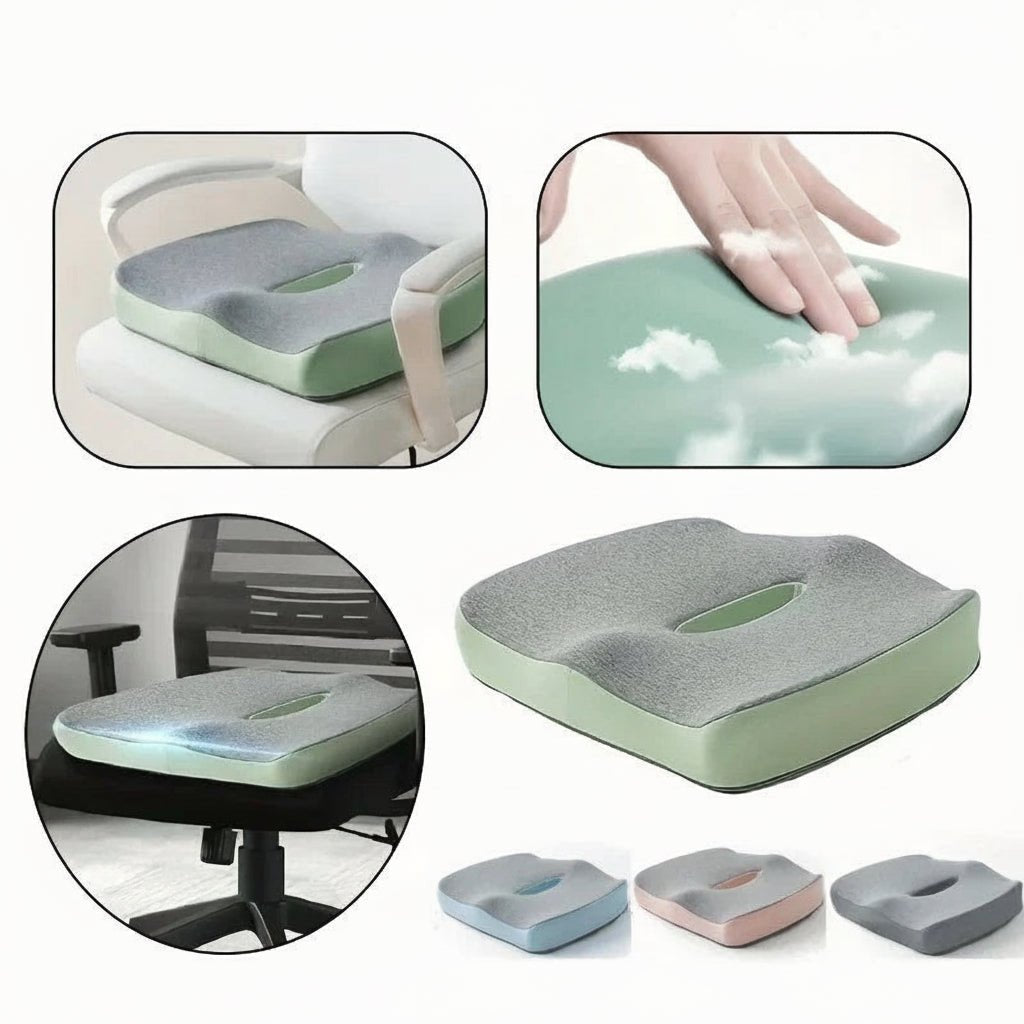 Ergonomic Memory Foam Office Seat Cushion for Lower Back Support