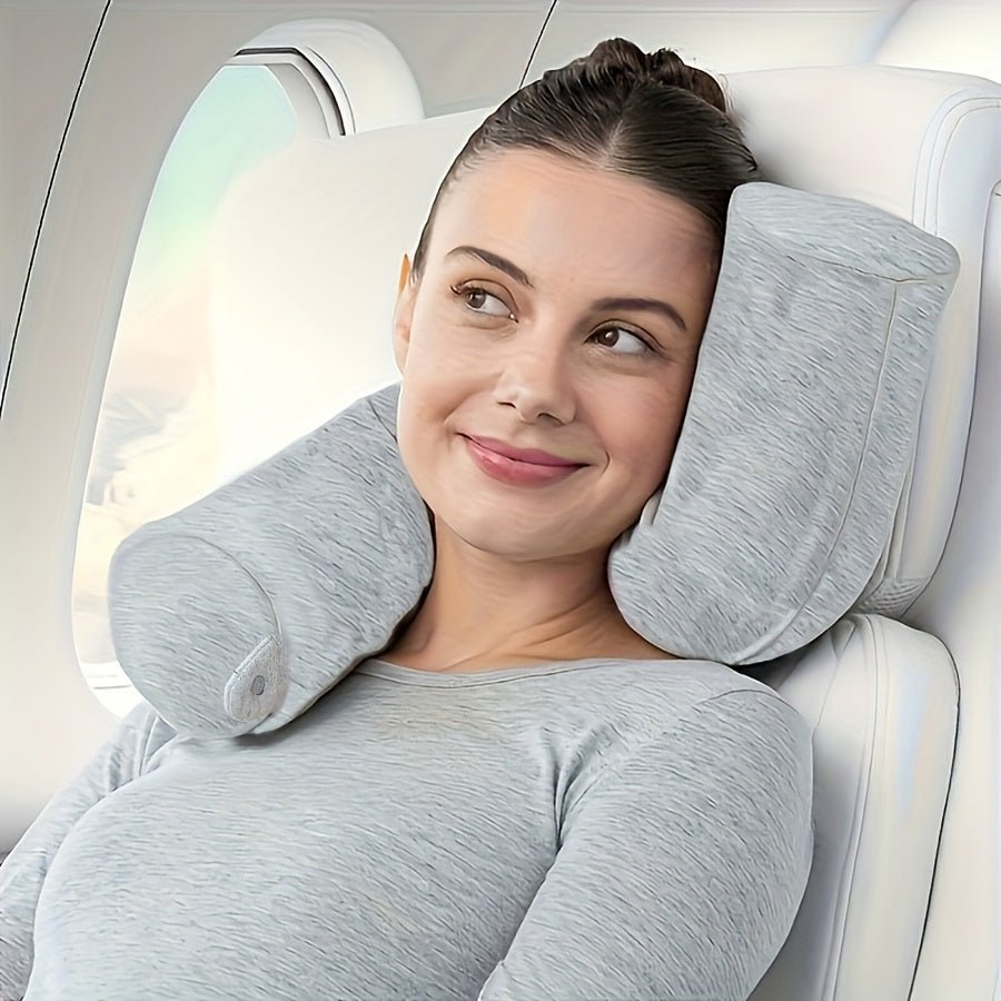 Travel Pillow with Memory Foam | Ergonomic Neck Support | Compact