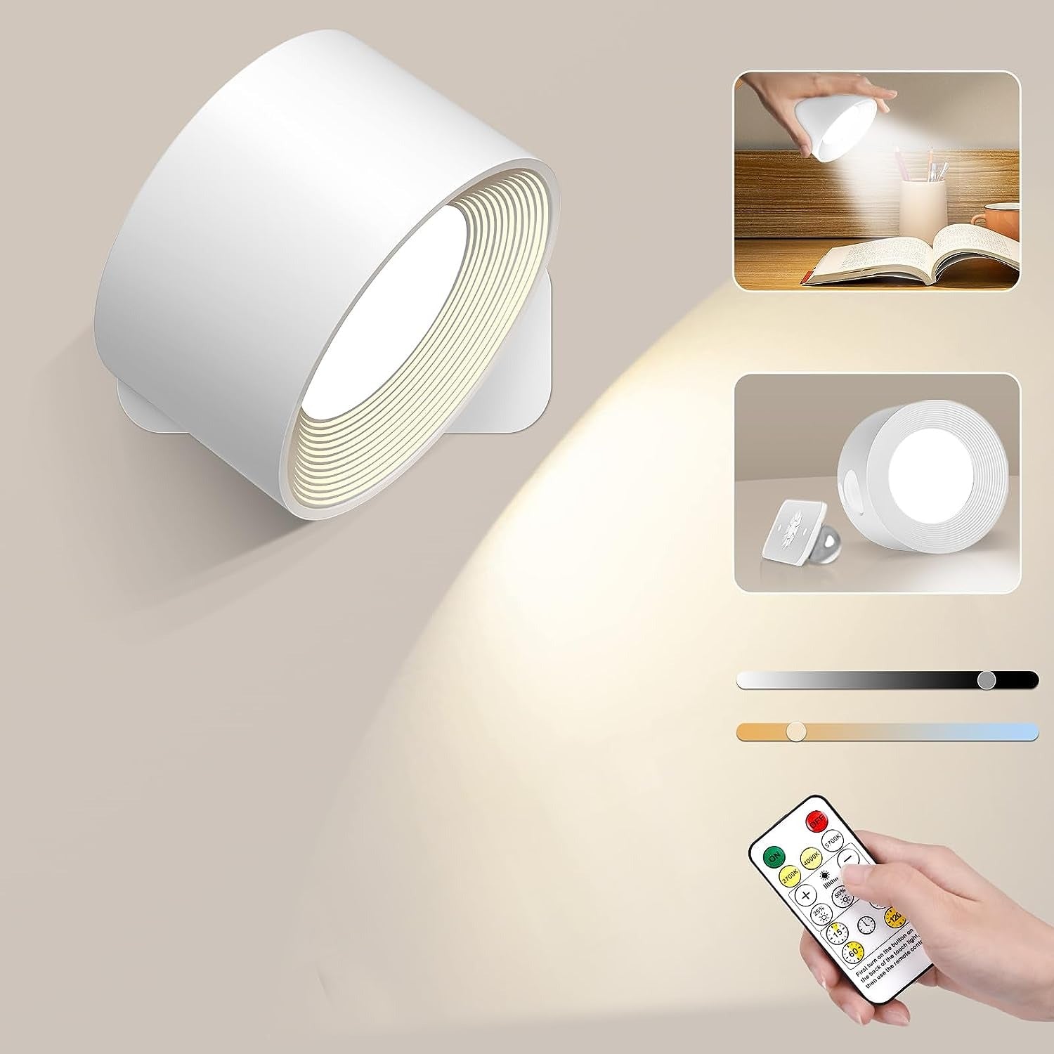 AuraFlex Wireless LED Wall Light with Remote Control