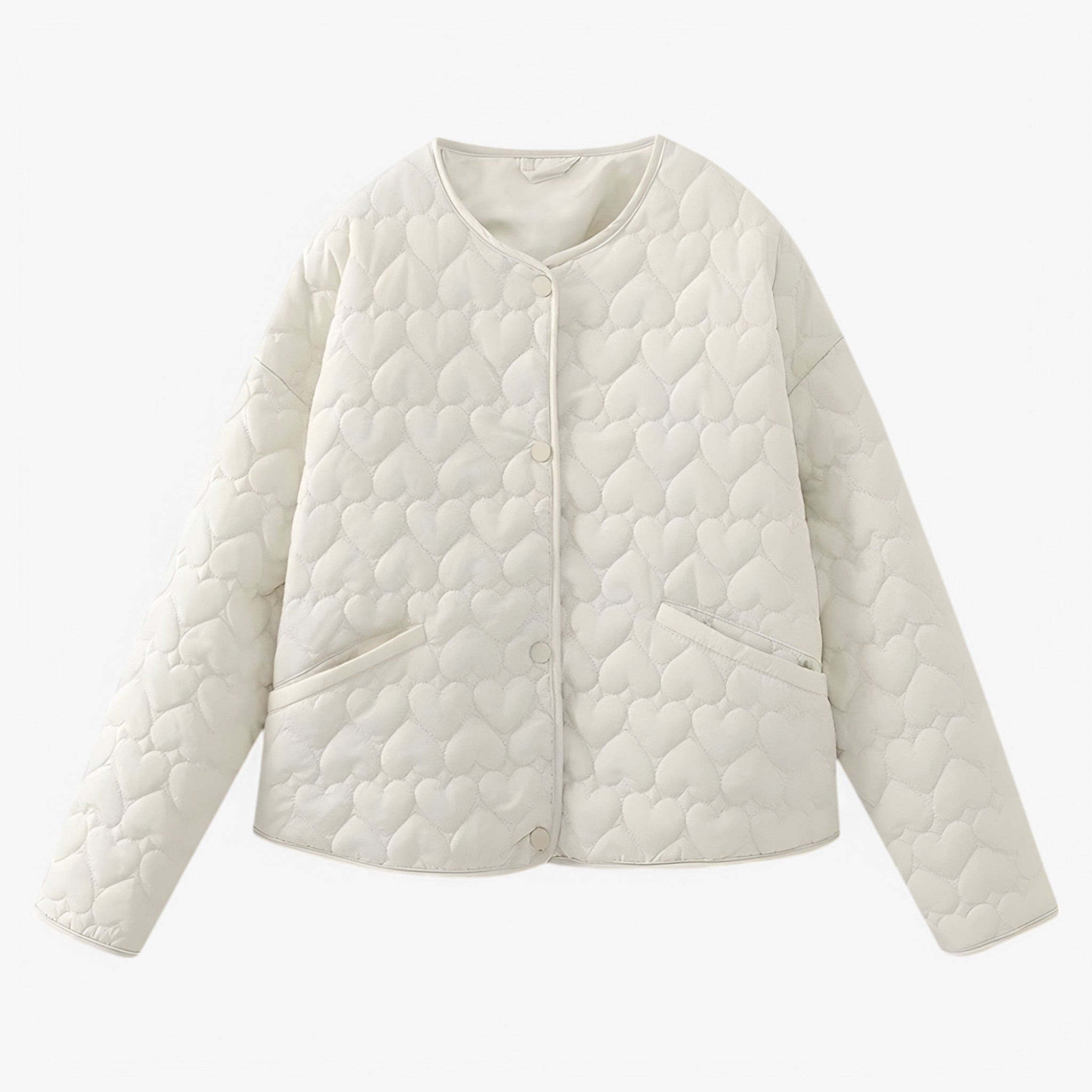 Chic Quilted Heart Coat for Women - Cozy Autumn & Winter Outerwear