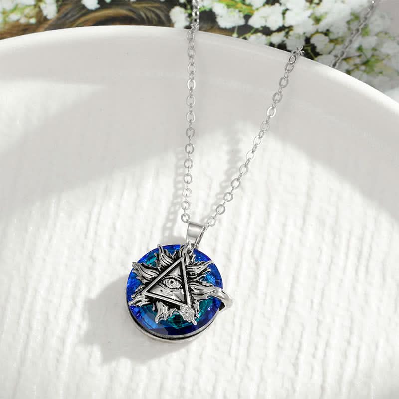 Evil Eye Protection Amulet Necklace with Adjustable Silver Chain
