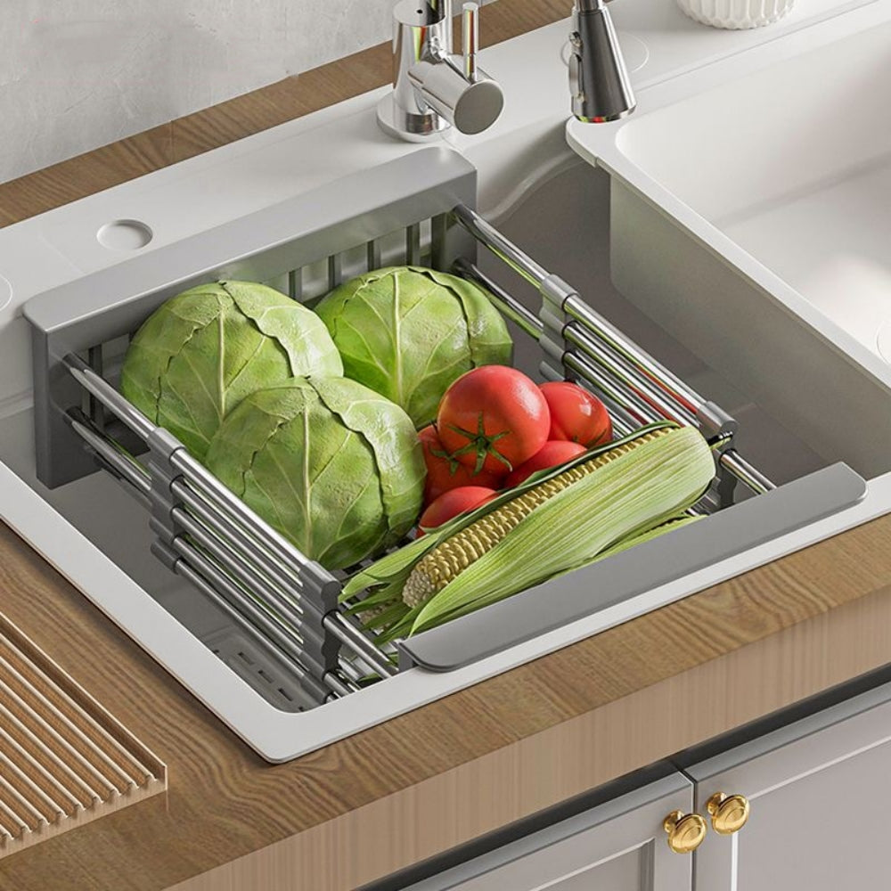 Adjustable Stainless Steel Dish Drainer for Kitchen Sinks