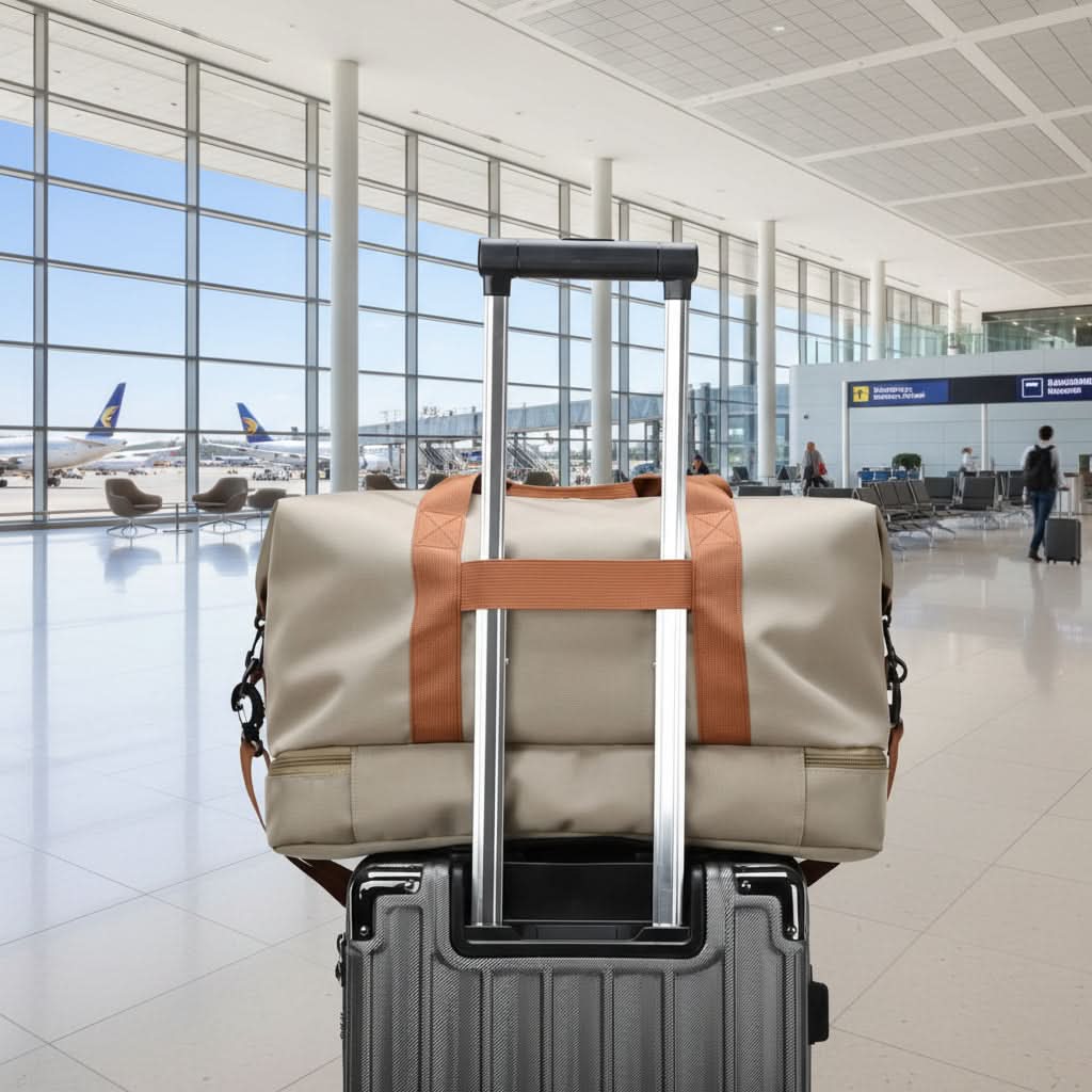 Travel Gym Bag with Shoe Compartment and Wet/Dry Separation