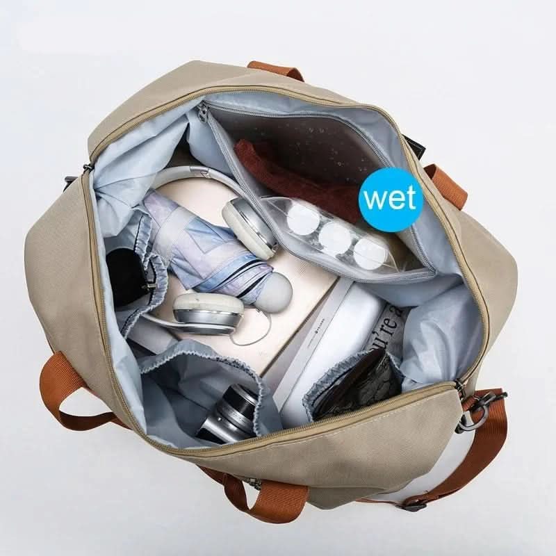 Travel Gym Bag with Shoe Compartment and Wet/Dry Separation