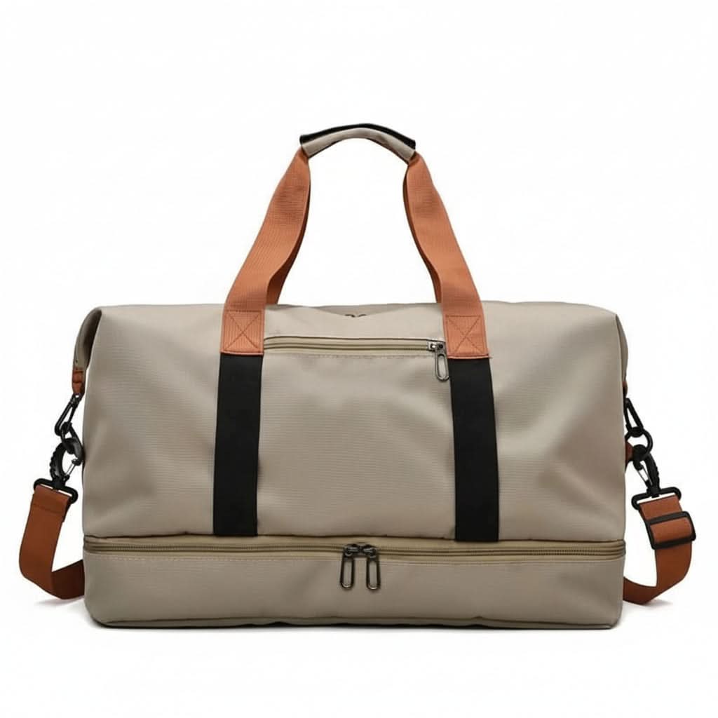 Travel Gym Bag with Shoe Compartment and Wet/Dry Separation