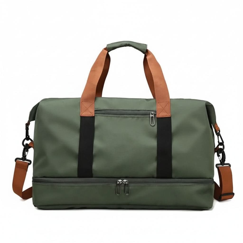 Travel Gym Bag with Shoe Compartment and Wet/Dry Separation