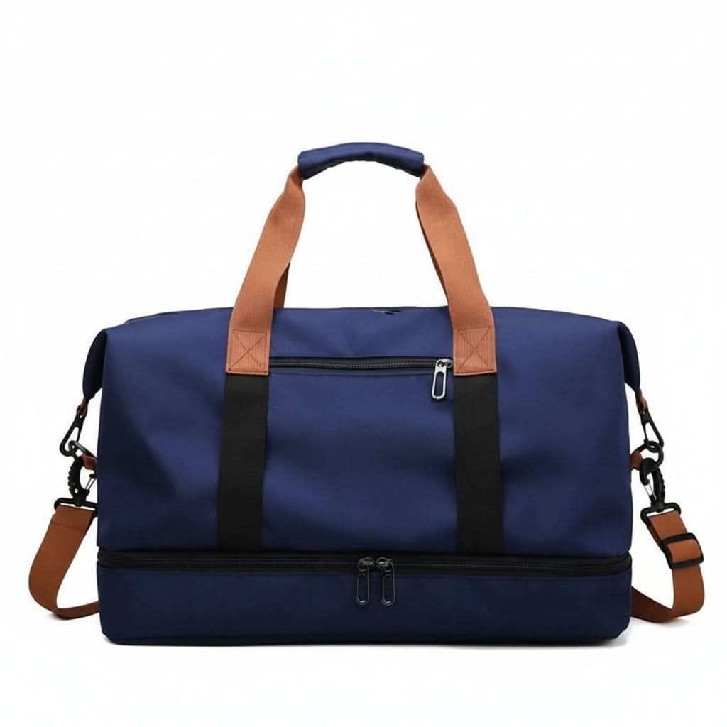 Travel Gym Bag with Shoe Compartment and Wet/Dry Separation