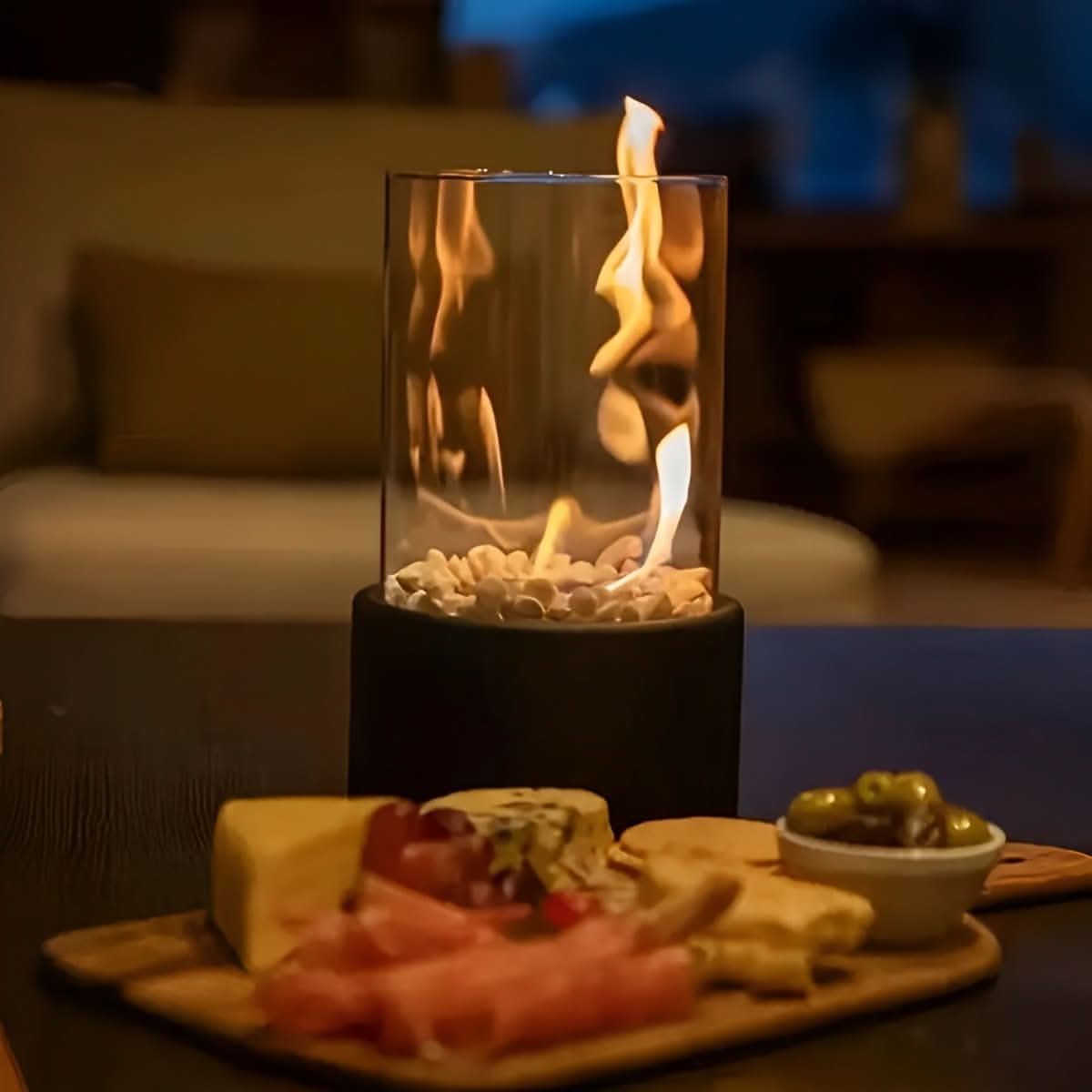 Tabletop Fireplace for Ambient Lighting – Portable Clean-Burning Design