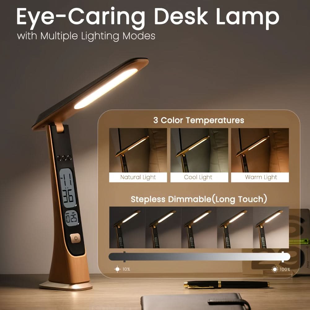 Portable LED Desk Lamp with Adjustable Brightness – Foldable Design