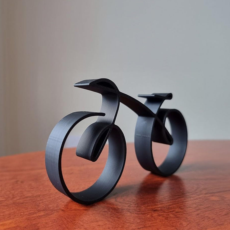 Bicycle Sculpture | Minimalist Metal Decoration | Matte Wire Design