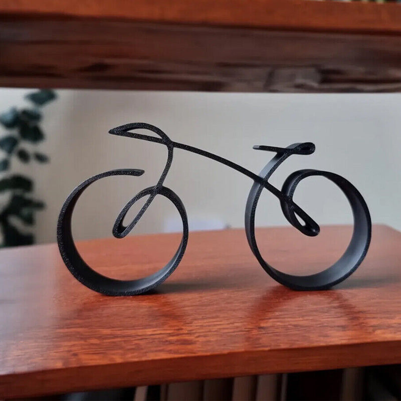 Bicycle Sculpture | Minimalist Metal Decoration | Matte Wire Design