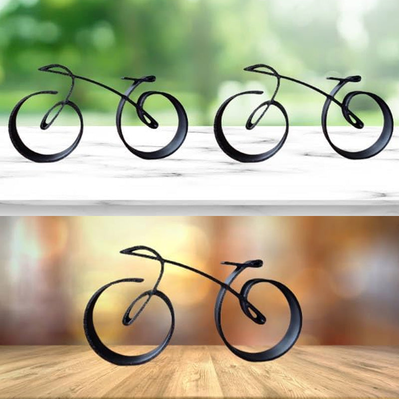 Bicycle Sculpture | Minimalist Metal Decoration | Matte Wire Design