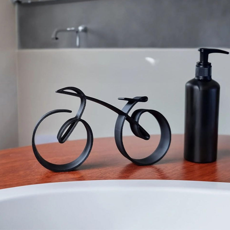 Bicycle Sculpture | Minimalist Metal Decoration | Matte Wire Design