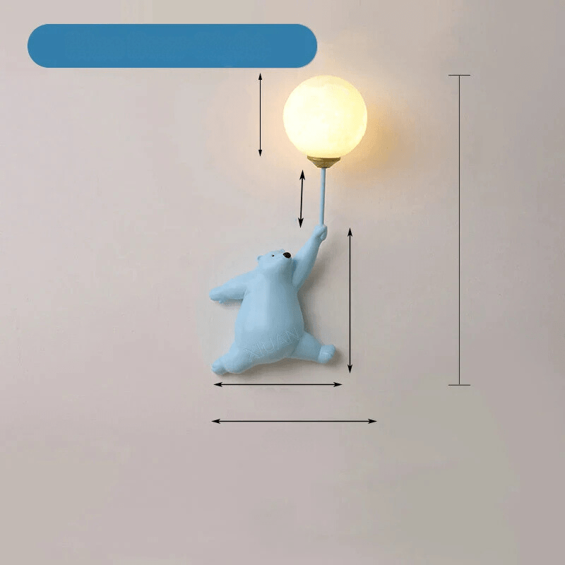 DreamyNight Kids Cartoon Wall Lamp with 3D Moon Glow