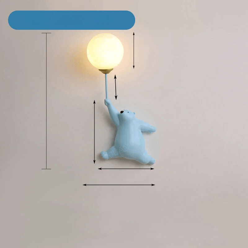 DreamyNight Kids Cartoon Wall Lamp with 3D Moon Glow