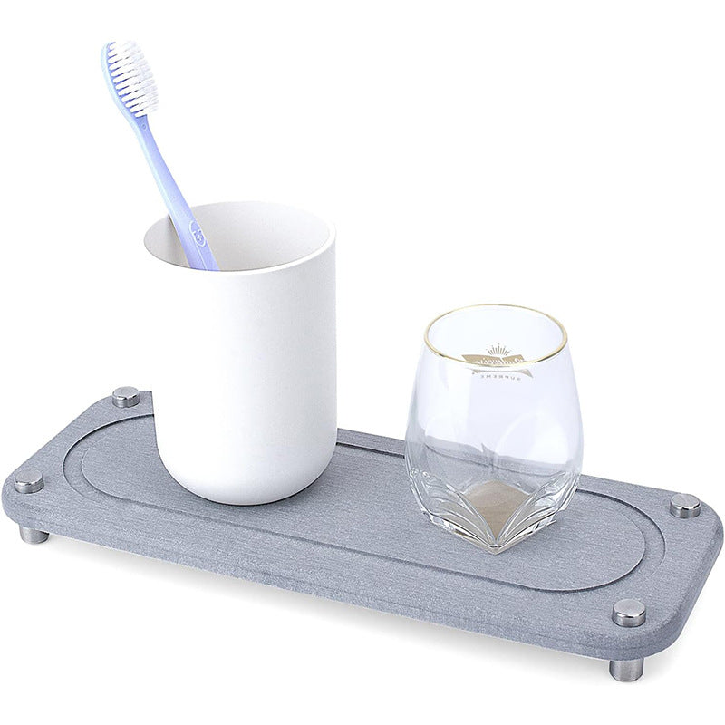 Quick-Dry Diatomite Tray with Sturdy Steel Legs – 28 x 11cm