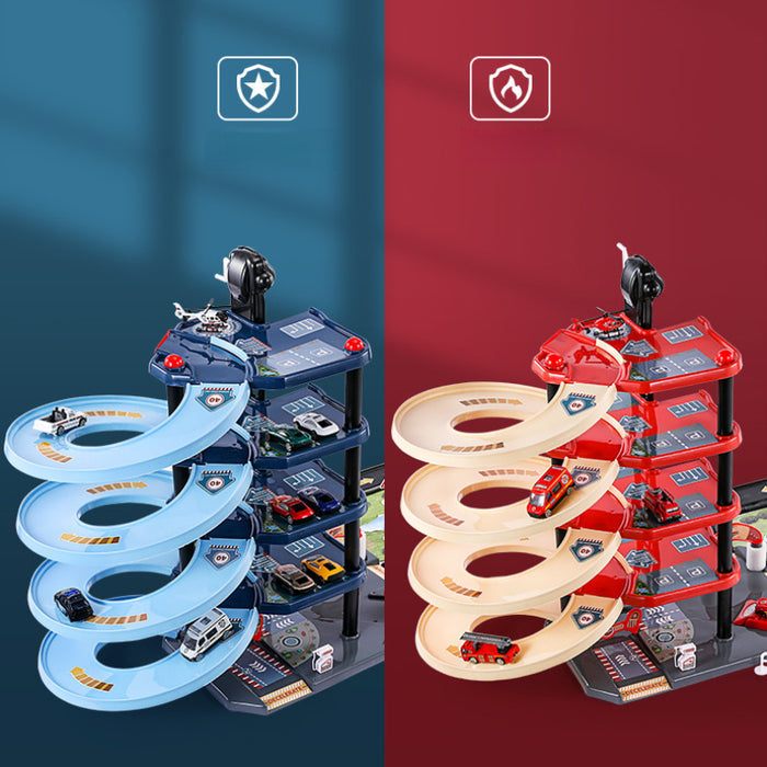 AdventureStation Multi-Level Firehouse Playset with Vehicles