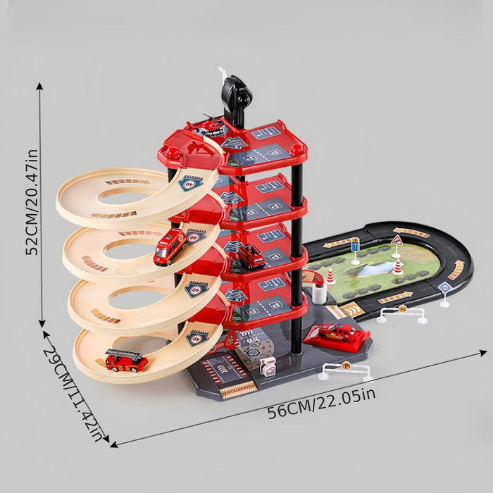 AdventureStation Multi-Level Firehouse Playset with Vehicles