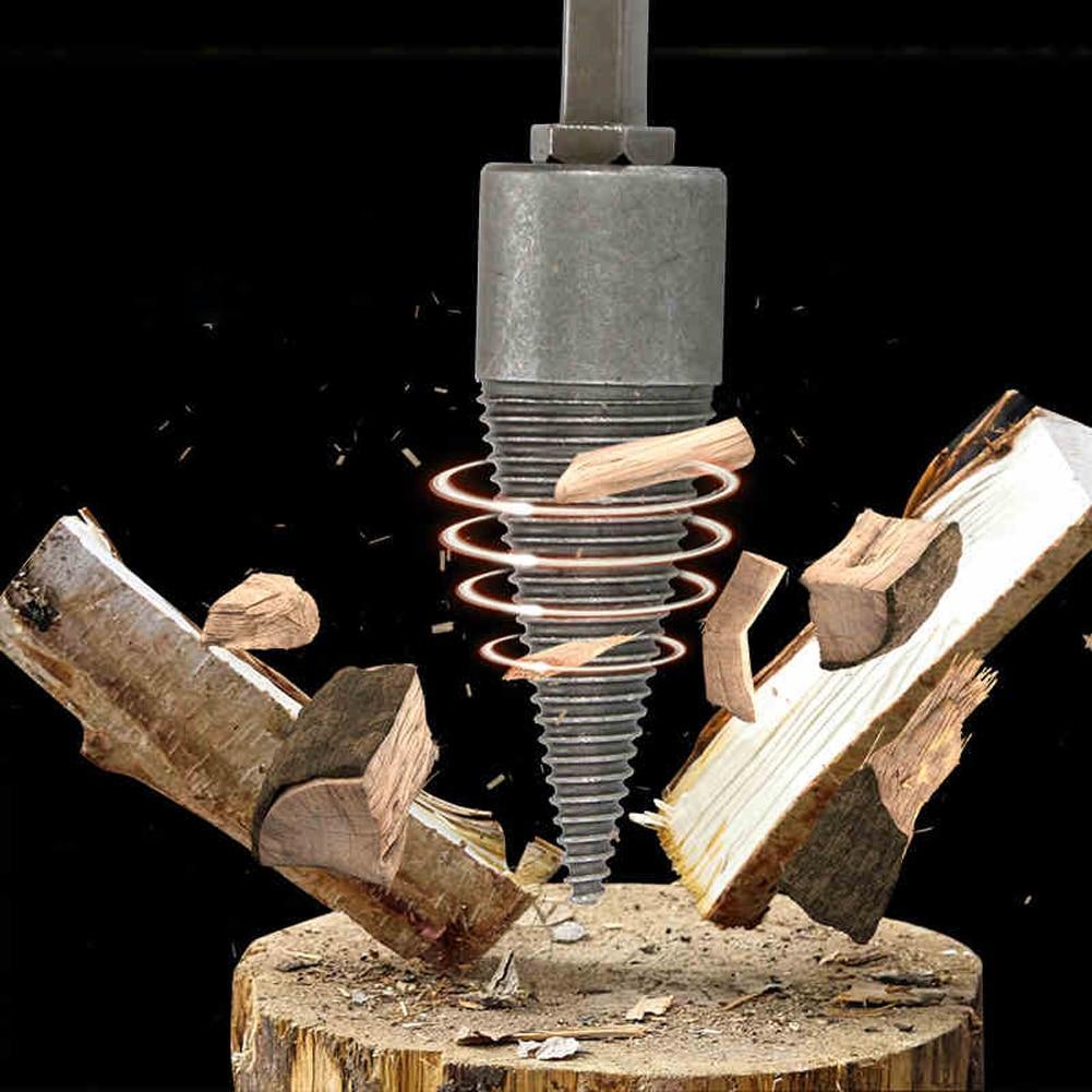 Efficient Wood Splitting Drill Bit with Universal Shank Set
