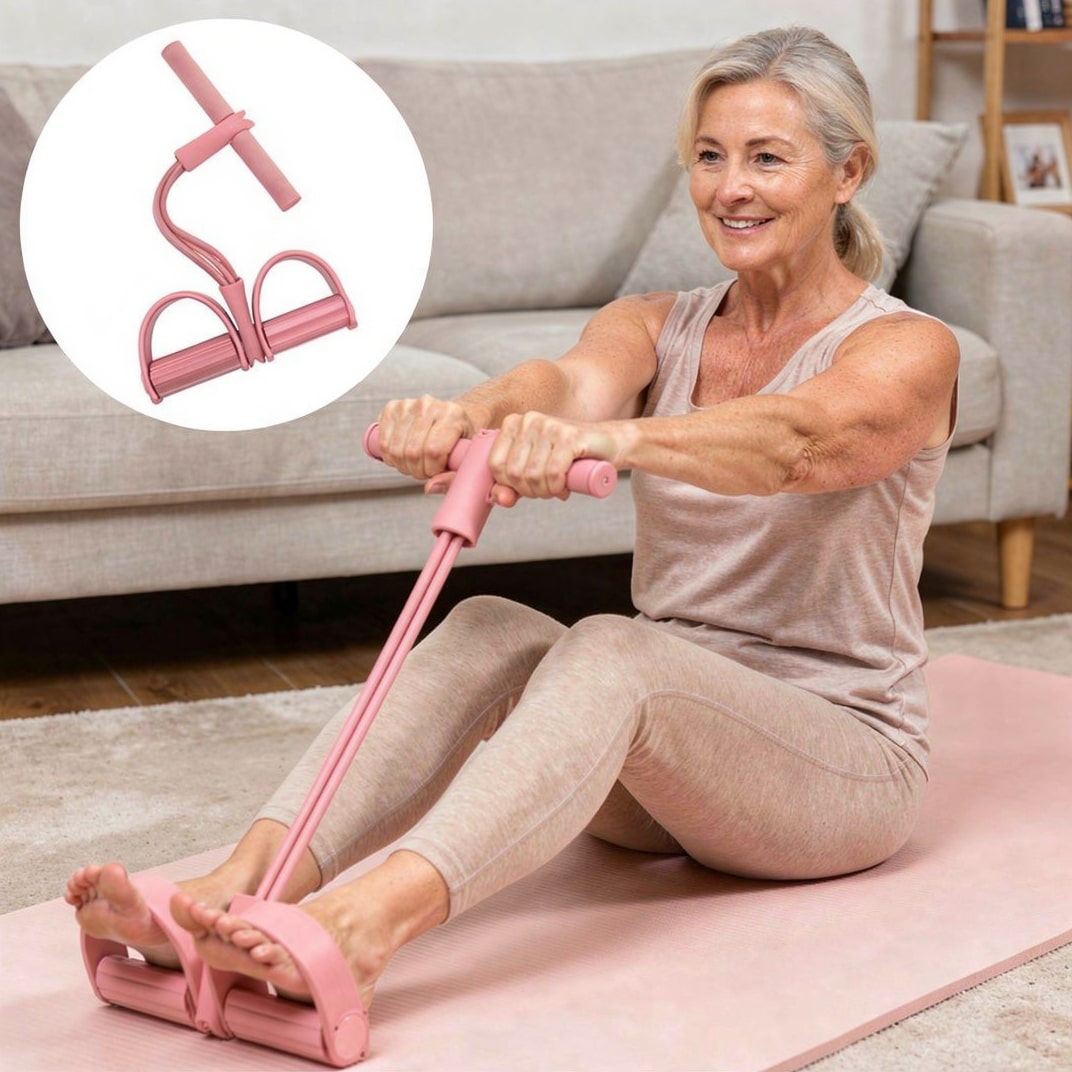Resistance Band for Fitness with Soft Grips and Foot Loops – Compact