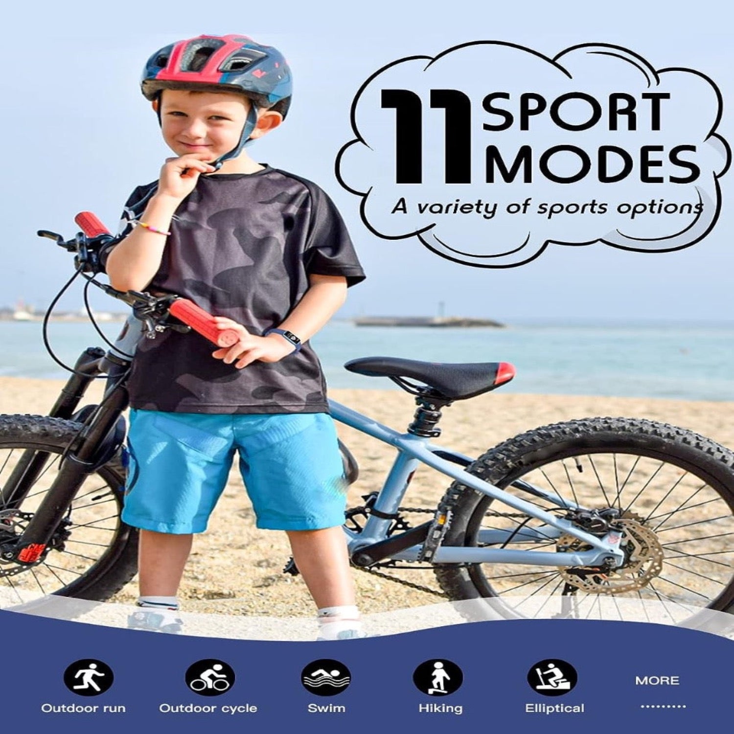 Kids' Fitness Watch with Silicone Band | Step Counter & Heart Rate | Bluetooth 4.0