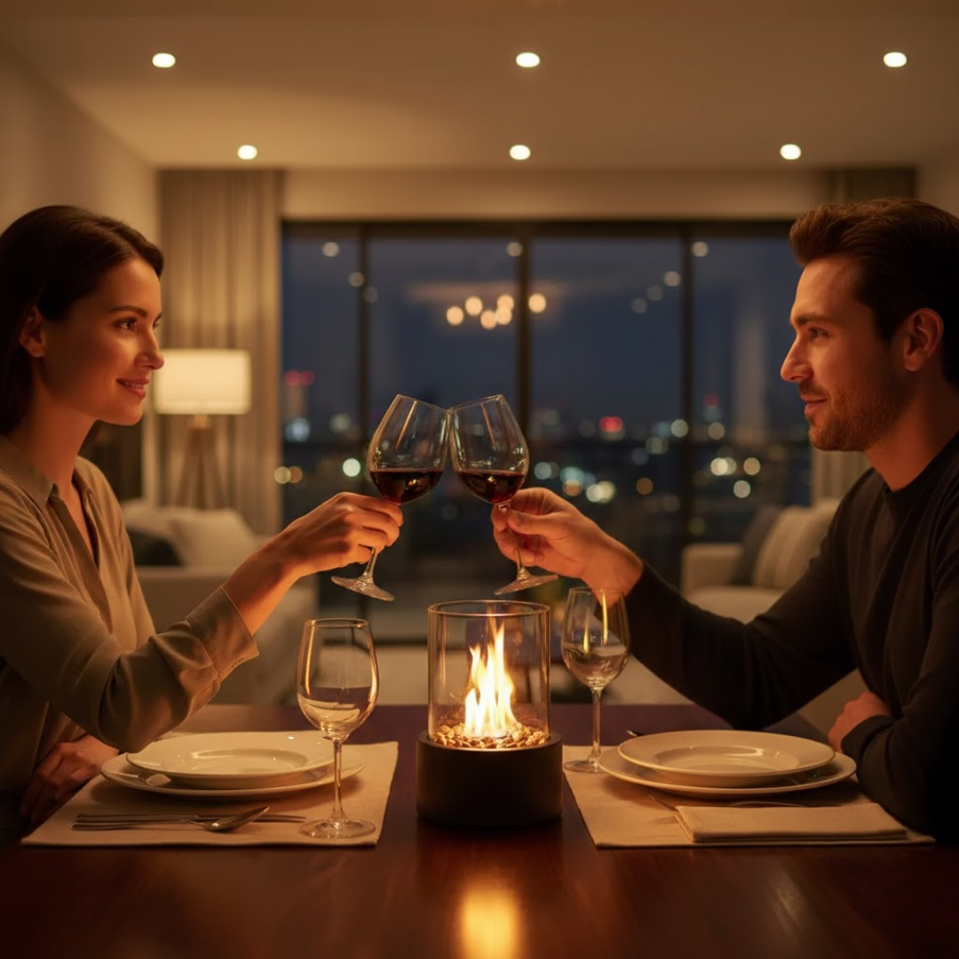 Bioethanol Tabletop Fireplace – Modern Smoke-Free Ambient Flame Design