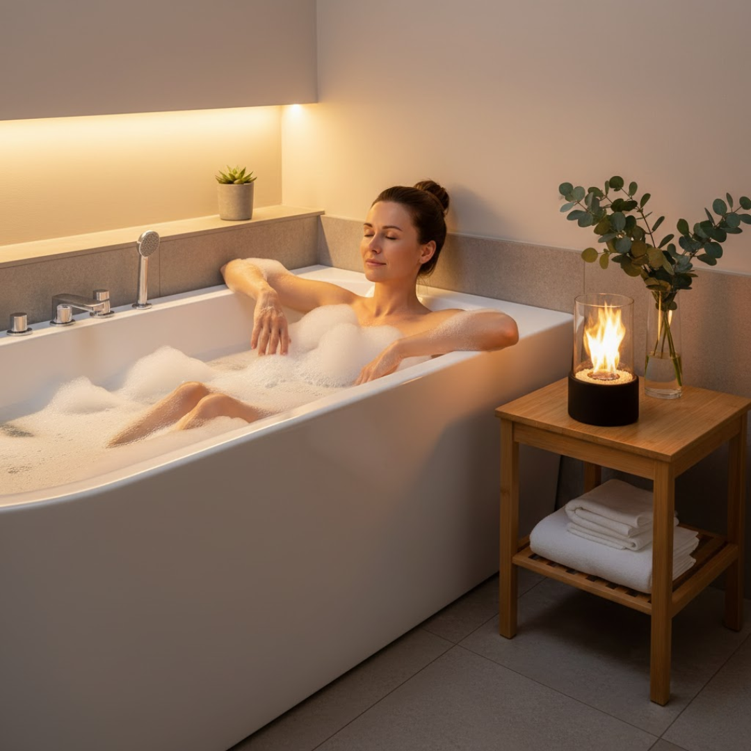Bioethanol Tabletop Fireplace – Modern Smoke-Free Ambient Flame Design