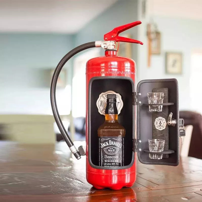 Fire Extinguisher Style Bottle Holder | Decorative Drink Stand